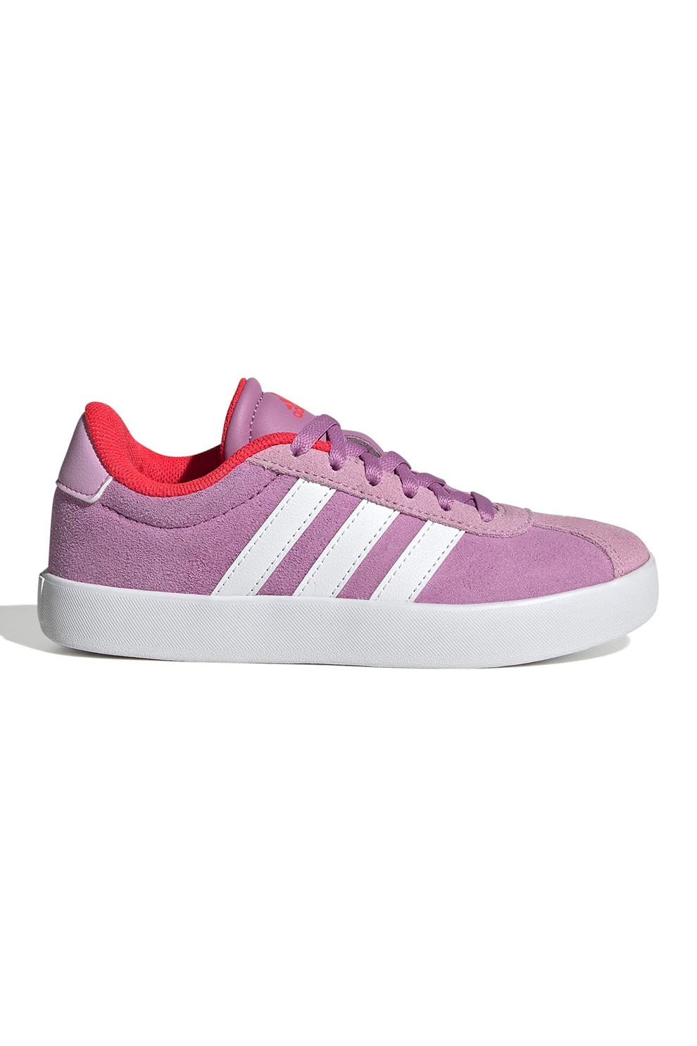 adidas Sportswear, Pantofi sport VL Court 3.0 de piele intoarsa, Alb, Lila, 29 EU