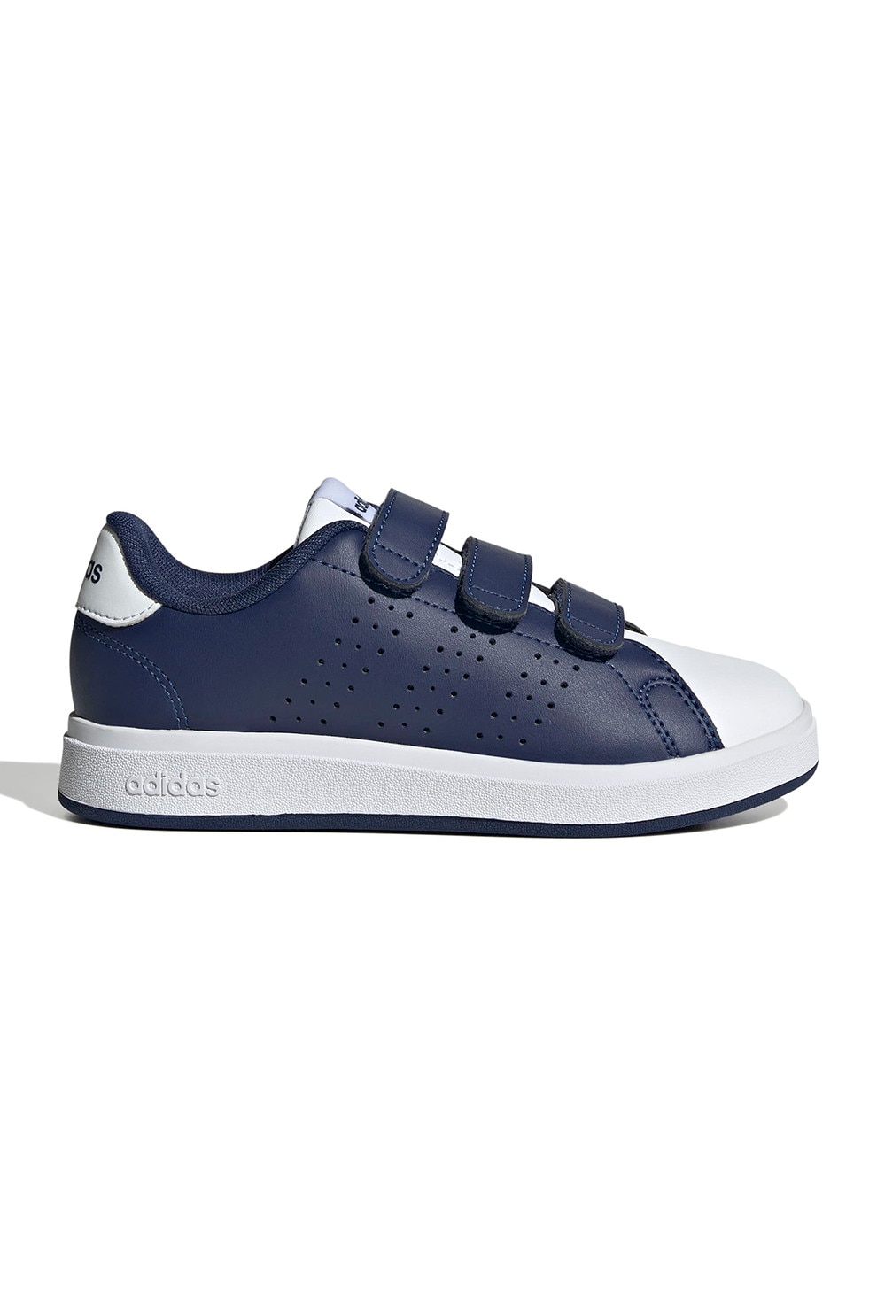 adidas Sportswear, Pantofi sport de piele ecologica cu velcro Advantage Base 2.0, Alb, Petrol, 29 EU