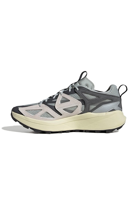 adidas Sportswear, Pantofi sport wedge cu garnituri de piele intoarsa Kantai, Alb fildes/Gri