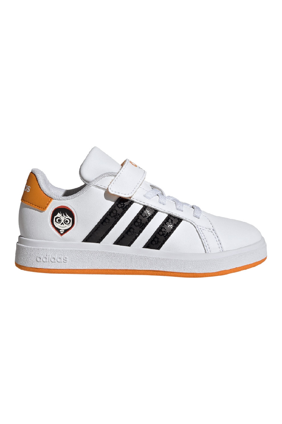 adidas Sportswear, Pantofi sport Grand Court, Alb, Negru, Portocaliu, 32 EU