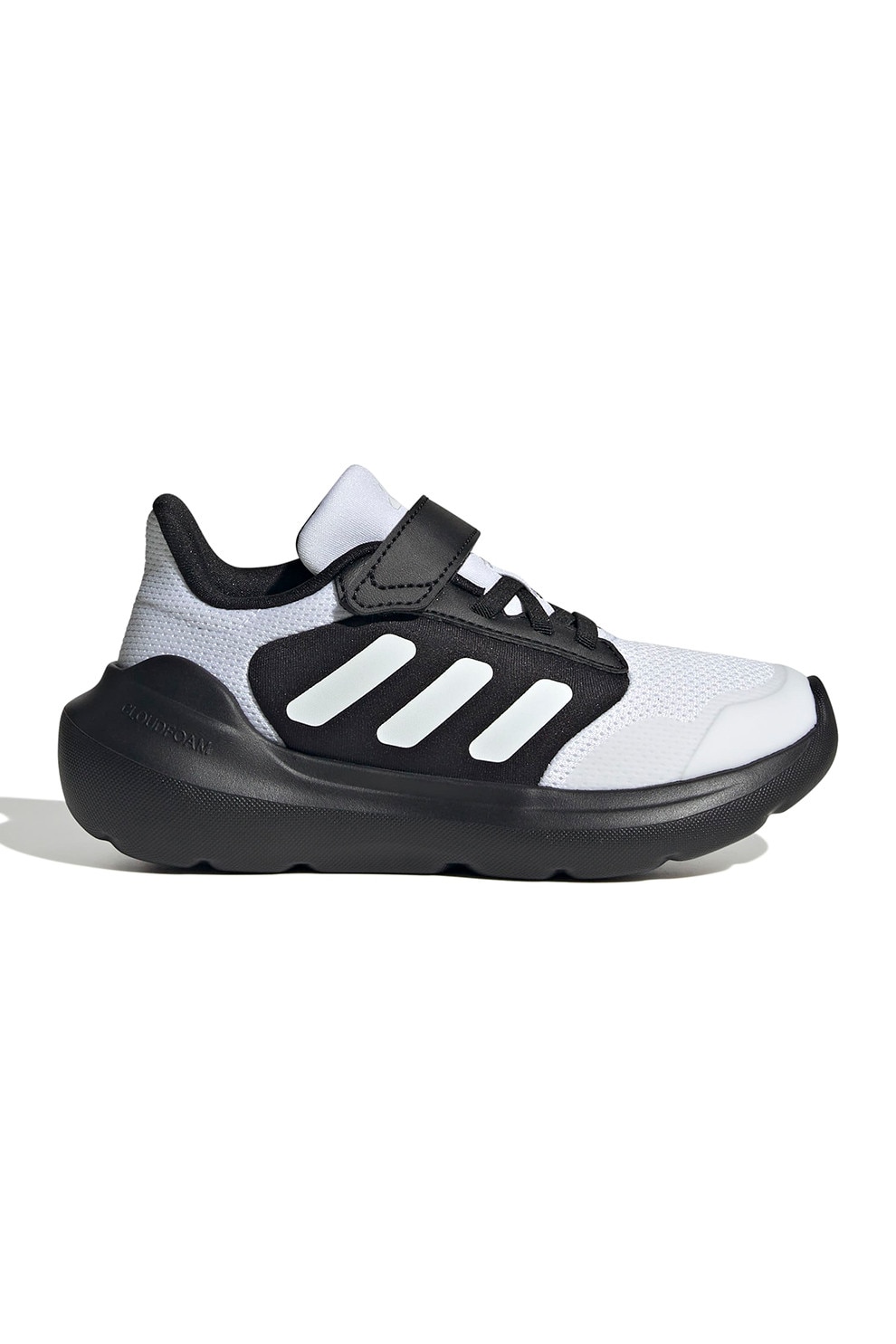 adidas Sportswear, Pantofi sport Tensaur Run 2.0 cu velcro, Negru stins, Alb optic, 30 EU