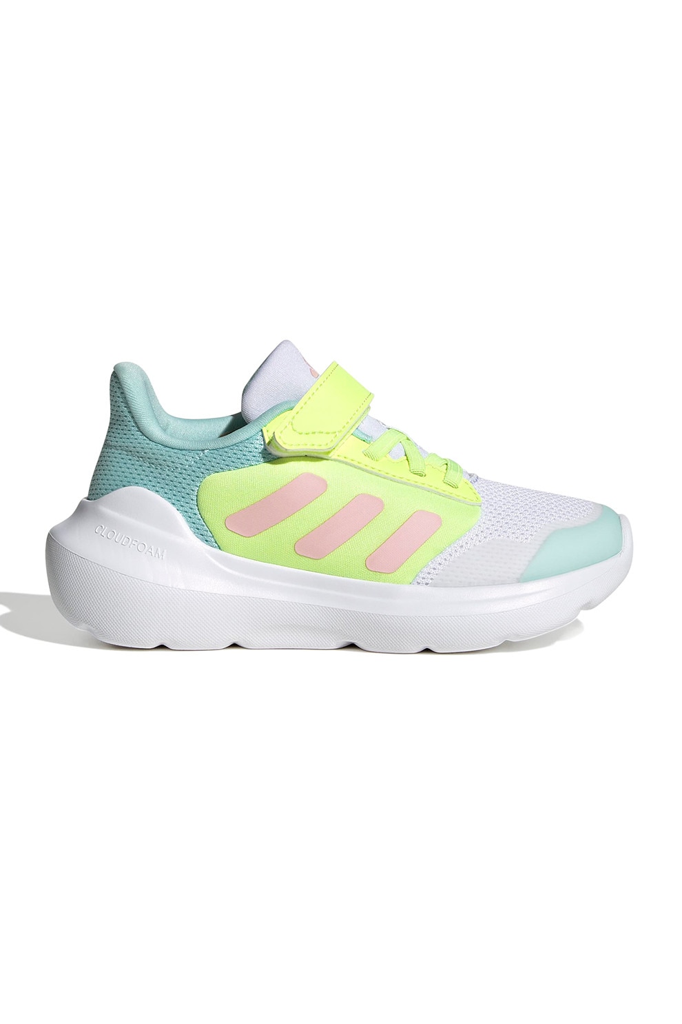 adidas Sportswear, Pantofi sport Tensaur Run 2.0 cu velcro, Alb, Galben, 30.5 EU