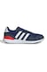 adidas Sportswear, Pantofi sport Run 60s 4.0 cu insertii de piele intoarsa, Alb, Bleumarin, 8