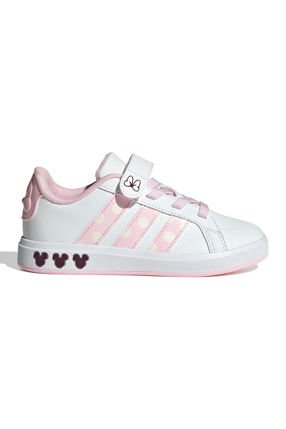 adidas Sportswear, Pantofi sport Minnie Mouse Grand Court, Alb, Roz deschis, 32 EU