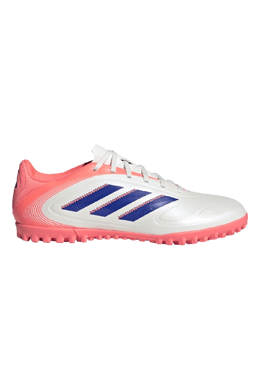 adidas Performance, Pantofi sport din piele ecologica Copa 3 Court Club, Alb, Coral, 9.5
