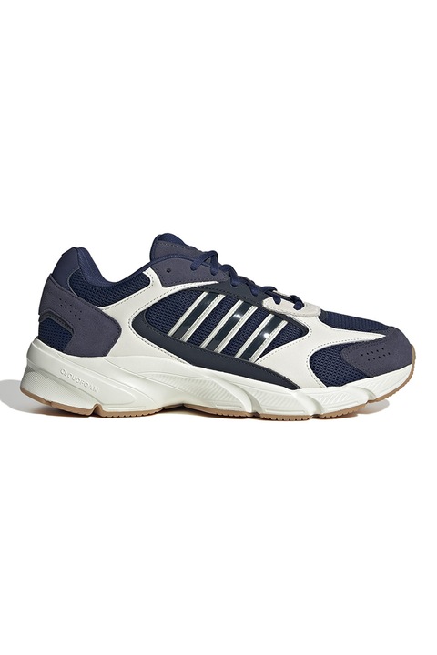 adidas Sportswear, Pantofi sport din plasa cu garnituri din piele intoarsa Crazy Chaos 2000, Alb murdar/Bleumarin