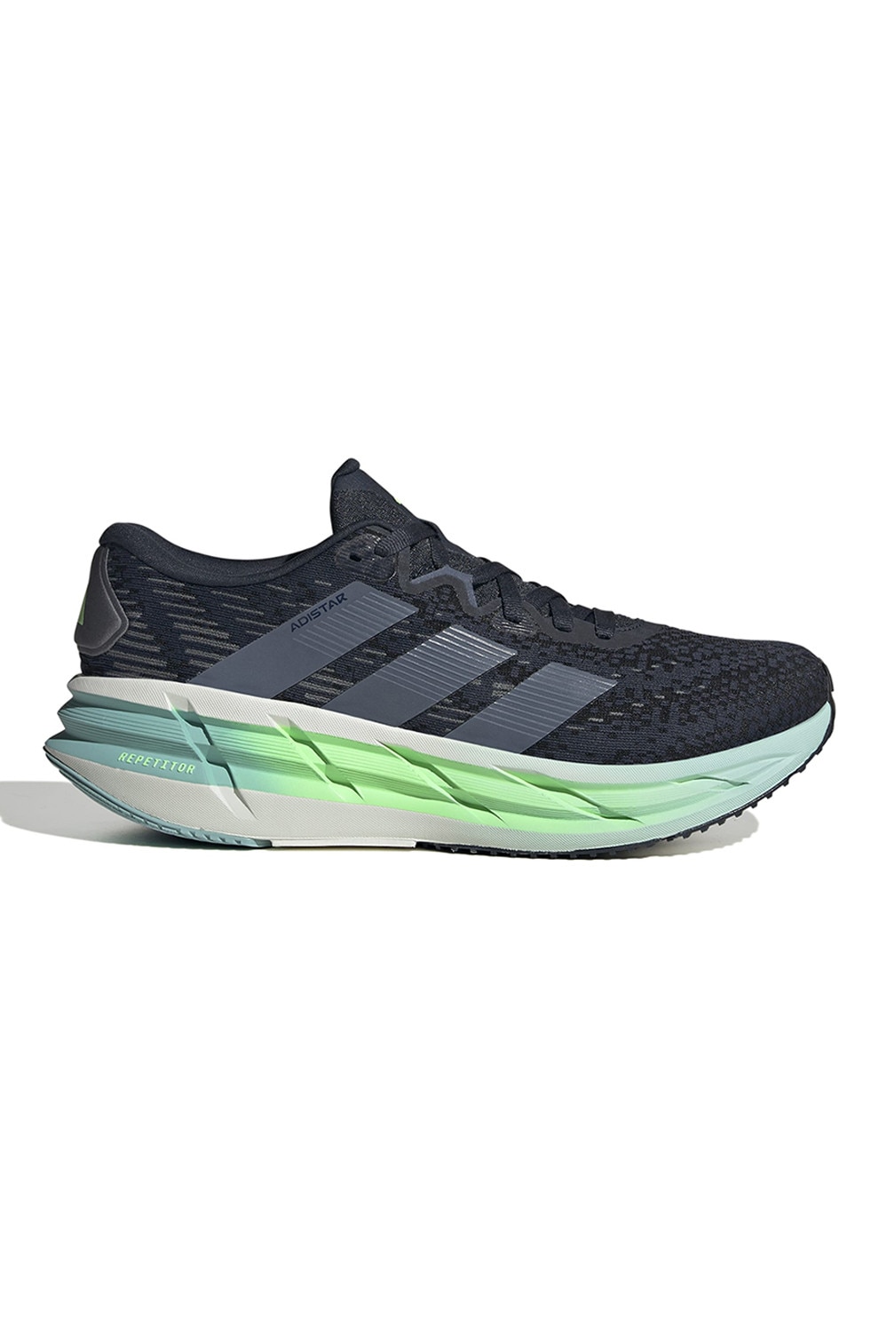 adidas Performance, Pantofi cu talpa wedge pentru alergare Adistar, Bleumarin, 9