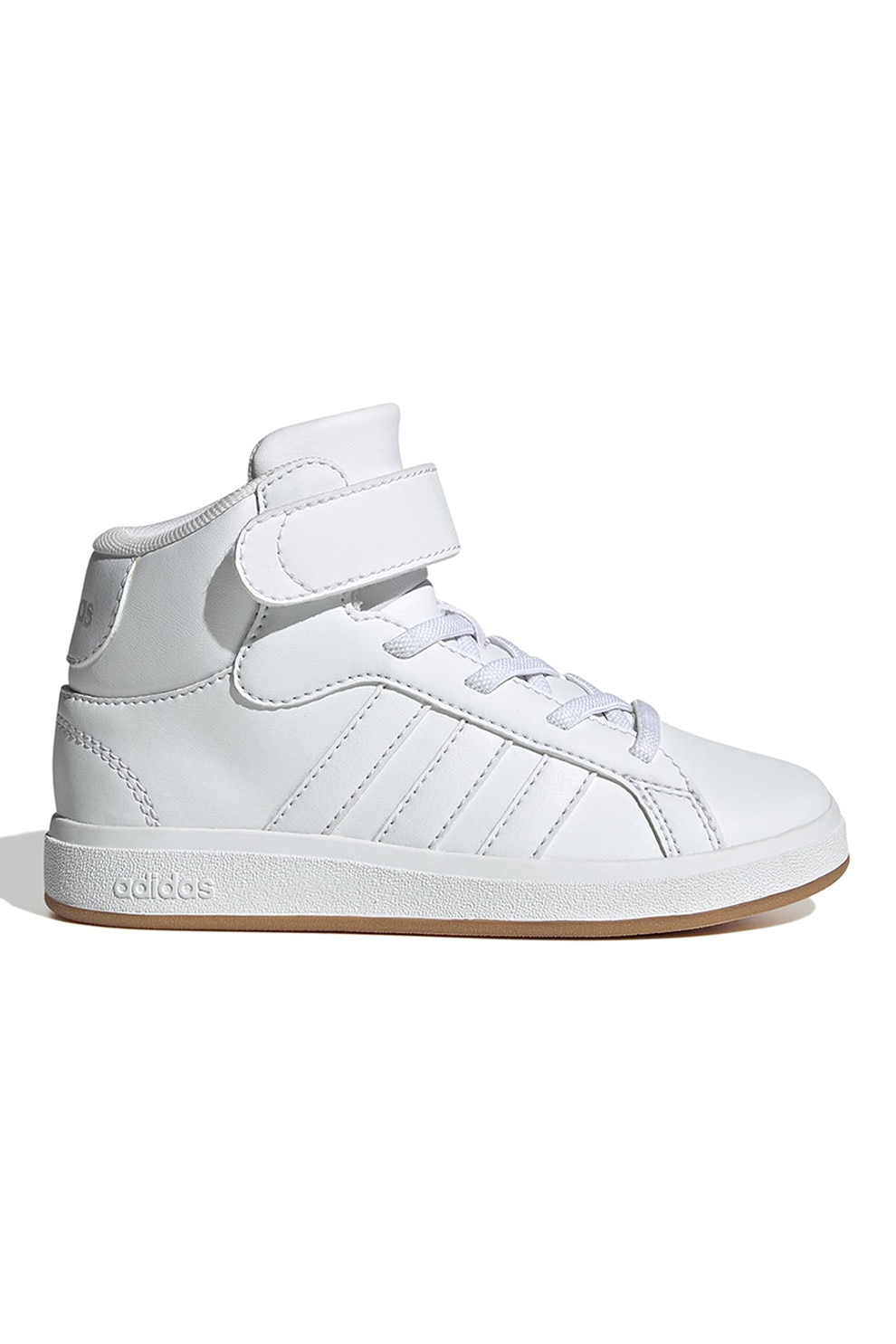 adidas Sportswear, Pantofi sport mid-high din piele ecologica Grand Court, Alb, 31 EU
