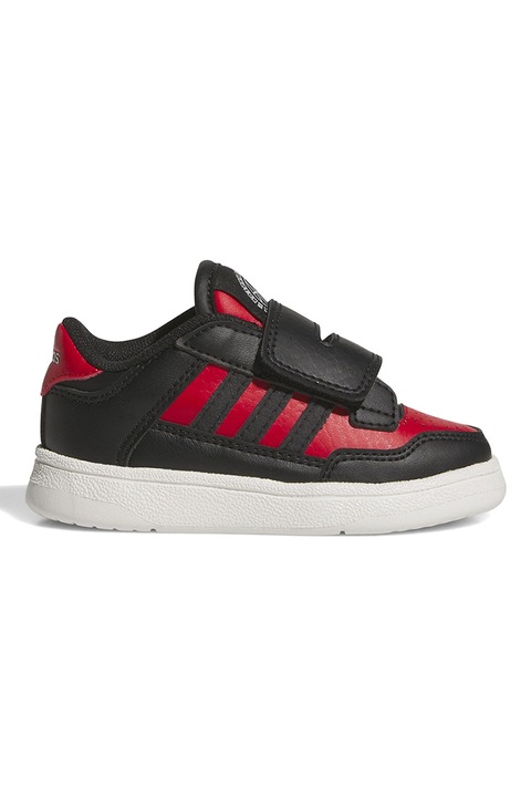 adidas Sportswear, Pantofi sport din piele ecologica cu inchidere velcro Rapid Court, Rosu/Negru