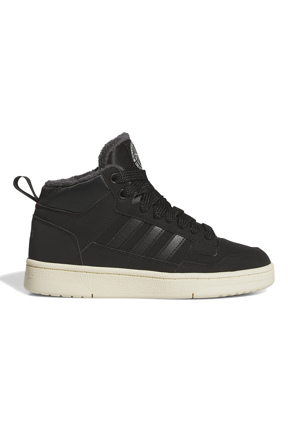 adidas Sportswear, Pantofi sport mid-cut cu sireturi Rapid Court, Negru, 38 EU