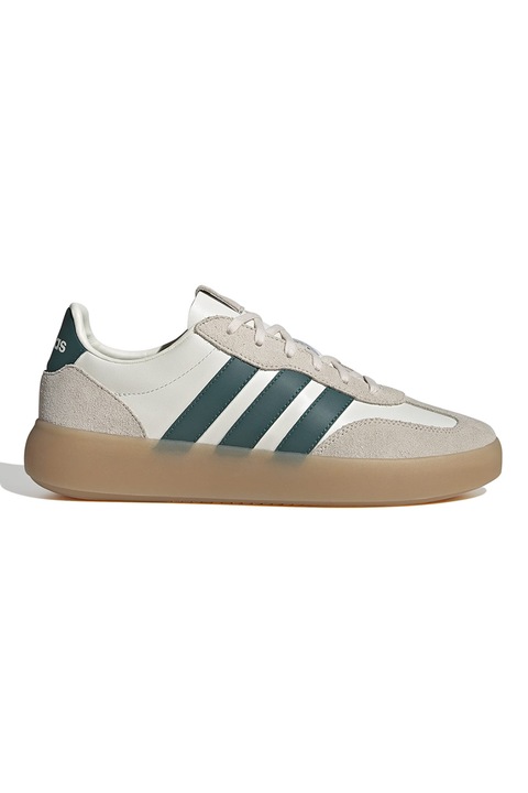 adidas Sportswear, Pantofi sport de piele si piele intoarsa cu logo contrastant Barreda Decode, Verde englez/Alb murdar