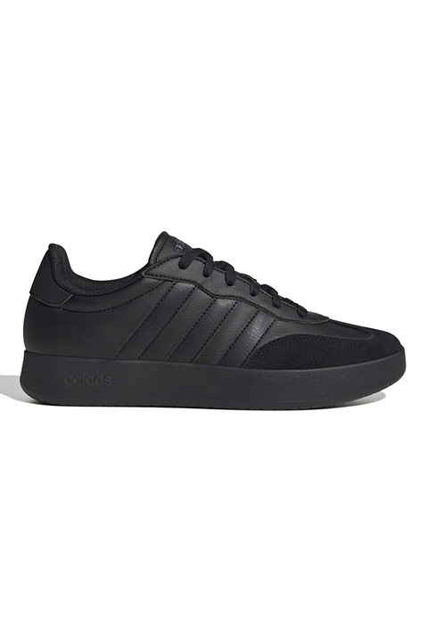 adidas Sportswear, Pantofi sport din piele ecologica cu insertii din piele intoarsa Barreda, Negru