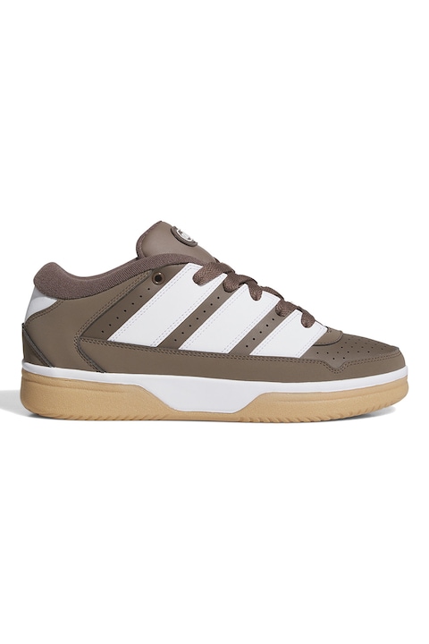 adidas Sportswear, Pantofi sport din piele si piele ecologica Break Start 2000, Alb/Maro