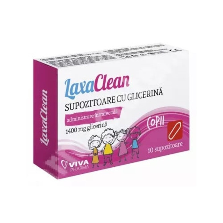 Supozitoare cu glicerina pentru copii LaxaClean, 10 bucati, Viva Pharma