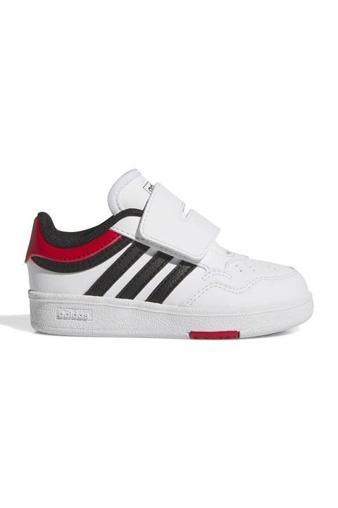 adidas Sportswear, Pantofi sport de piele ecologica cu velcro Hoops 4.0, Negru/Alb optic/Rosu vermillion