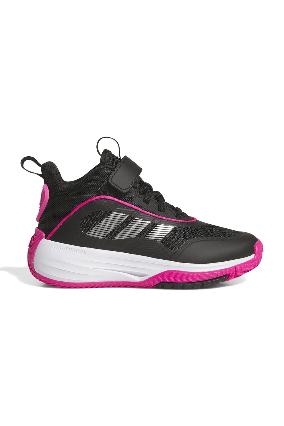 adidas Sportswear, Pantofi Own The Game 3.0 cu bareta velcro pentru baschet, Negru, Fucsia, 30 EU