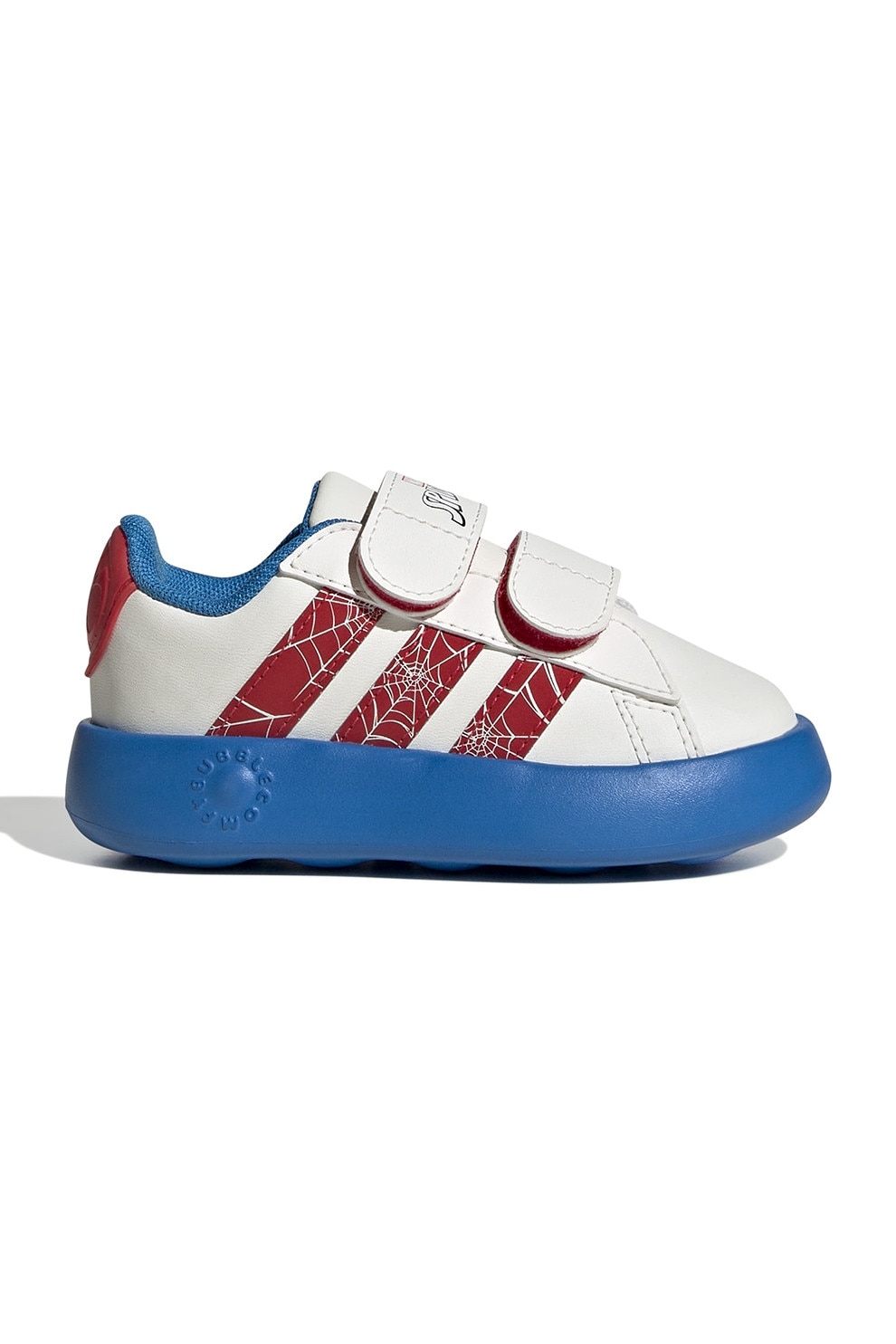 adidas Sportswear, Pantofi sport Grand Court cu model Spider-Man, Alb, Rosu vermillion, 24 EU