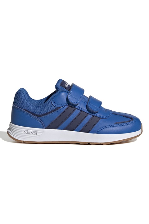 adidas Sportswear, Pantofi sport Tensaur Switch de piele ecologica cu velcro, Albastru inchis/Negru stins