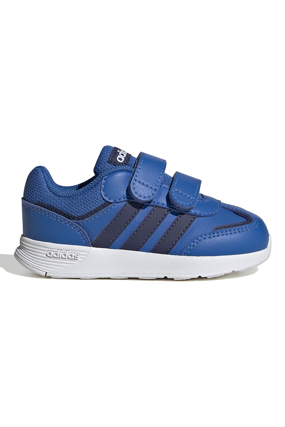adidas Sportswear, Pantofi sport de piele ecologica cu velcro Tensaur, Negru, Albastru inchis, 25.5 EU