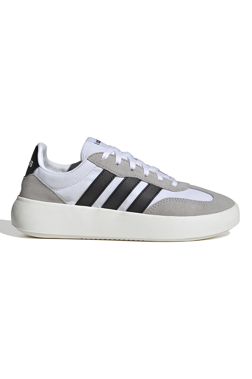 adidas Sportswear, Pantofi sport Barreda Decode cu detalii din piele intoarsa, Alb, Grej, 37 1/3 EU