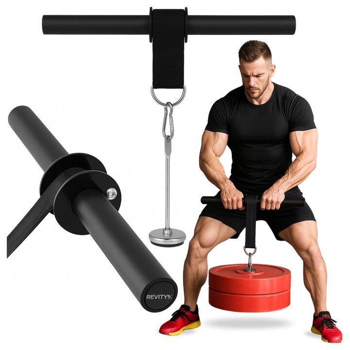 Antrenor Antebrat si Prindere, Forearm Blaster Profesional, Wrist Roller Revity, Bara Antiderapanta 40, 5cm + Suport Greutati + Banda cu D-Ring – Exercitii Incheieturi, Muschi Brat, Acasa, Sala, Antrenament Functional, Rezistenta Pana la 100kg