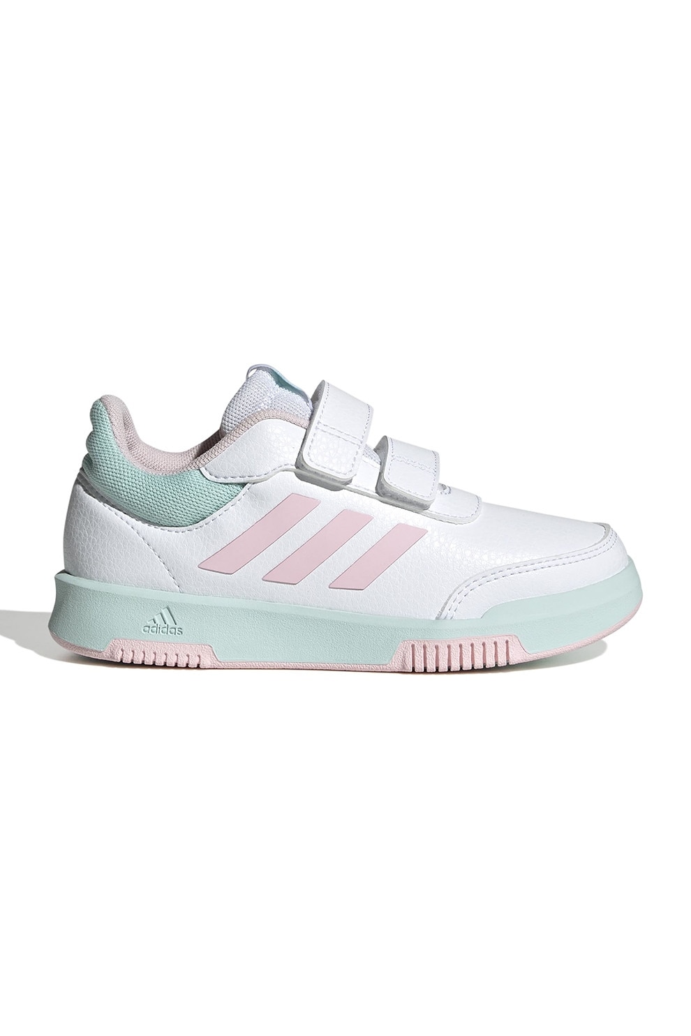 adidas Sportswear, Pantofi sport Tensaur 2.0 cu velcro, Alb optic, Roz pal, Verde menta, 29 EU