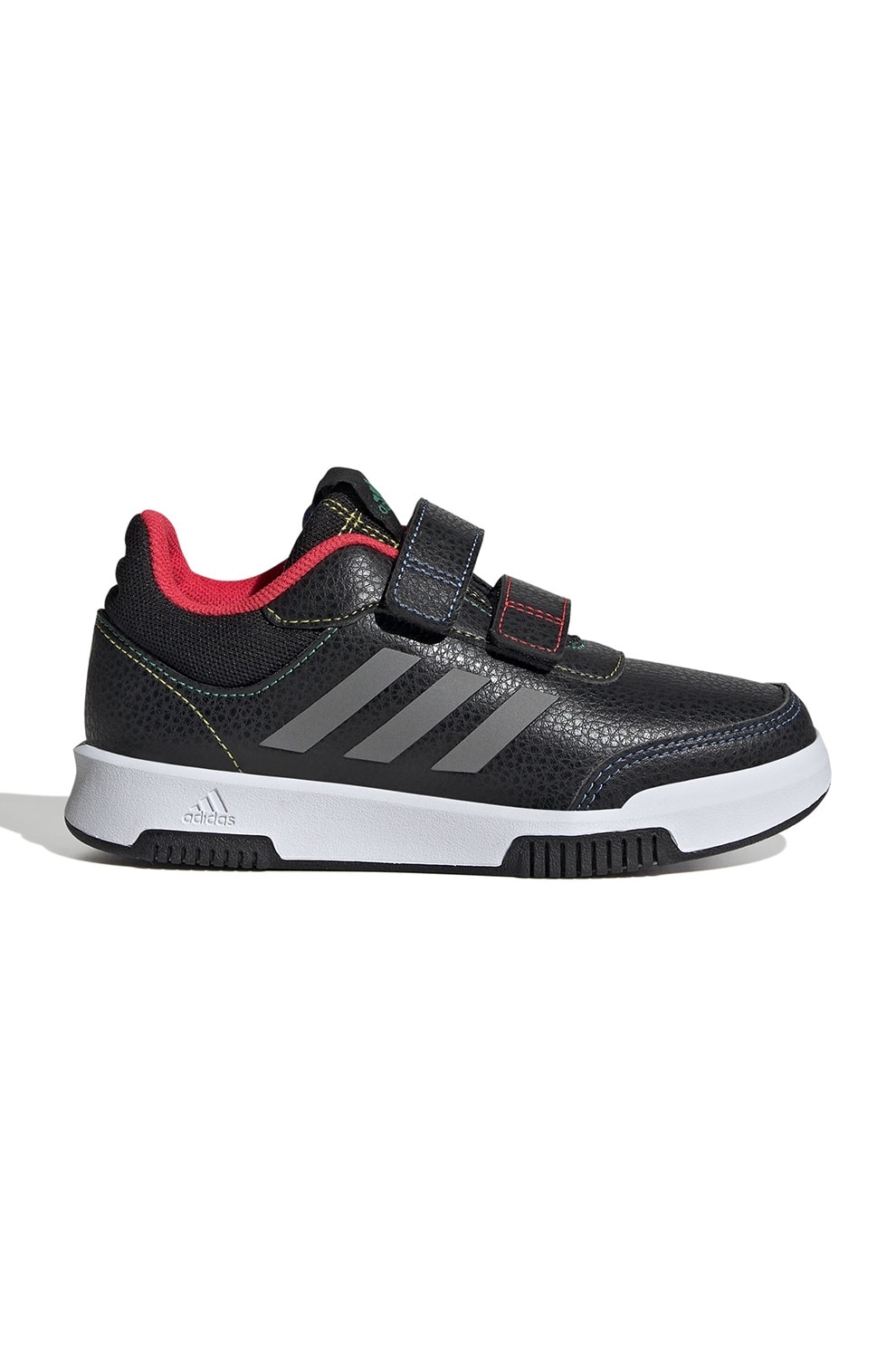 adidas Sportswear, Pantofi sport Tensaur 2.0 cu velcro, Negru, Rosu vermillion, Gri inchis, 34 EU