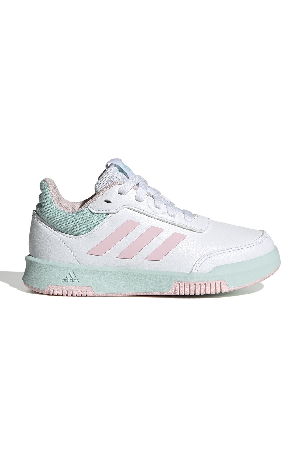 adidas Sportswear, Pantofi sport Tensaur Sport 2.0 din piele ecologica, Alb optic, Roz pal, Verde menta, 30.5 EU