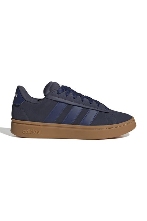 adidas Sportswear, Pantofi sport Grand Court Alpha de piele intoarsa, Bleumarin