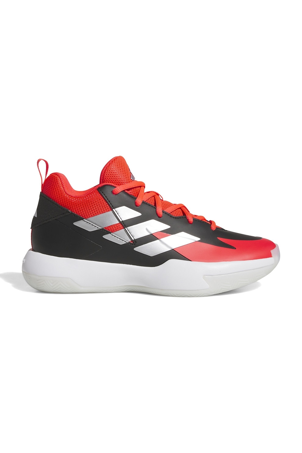 adidas Sportswear, Pantofi mid-cut Cross Em Up pentru baschet, Negru, Rosu vermillion, 37 1/3 EU