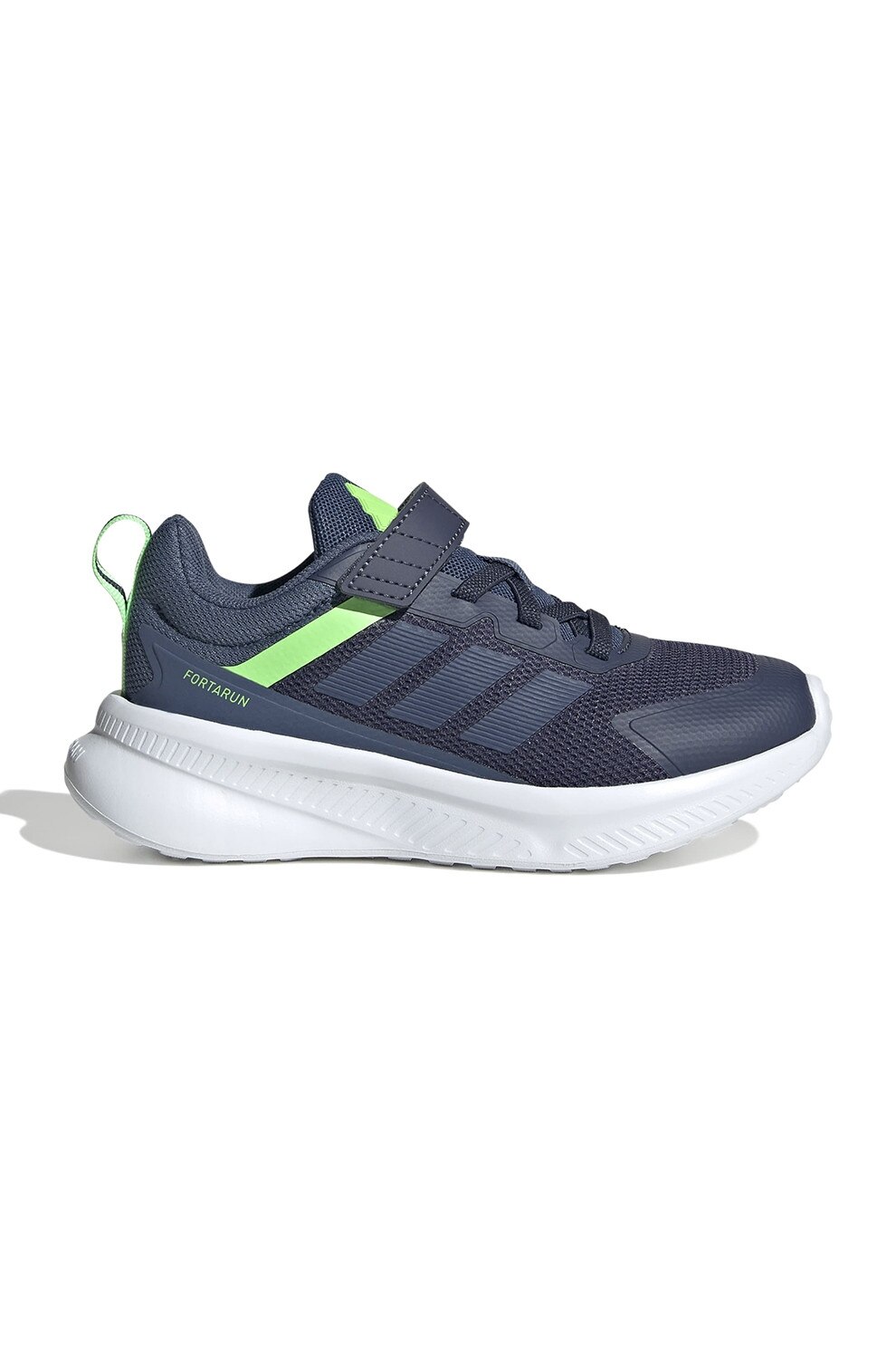 adidas Sportswear, Pantofi sport FortaRun 4.0 cu velcro, Verde electric, Bleumarin, 31.5 EU