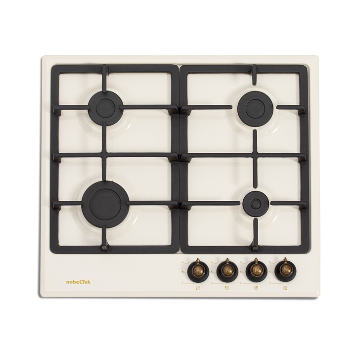 Plita mixta PYRAMIS, 2 zone inductie, 2 arzatoare gaz, 9 trepte de putere, Booster, Slider Touch Control, 59cm, Sticla neagra