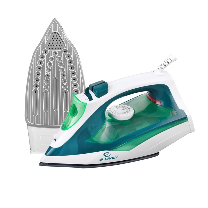 Fier de calcat cu abur Elekom EK-278 S, talpa ceramica, termostat reglabil, 2600W, rezervor - 260 ml, sistem anti-picurare