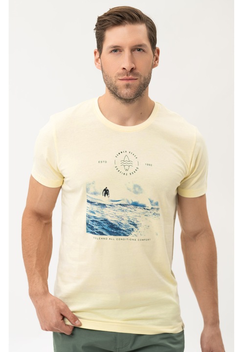Tricou Volcano T-Board pentru barbati galben, surfing, L
