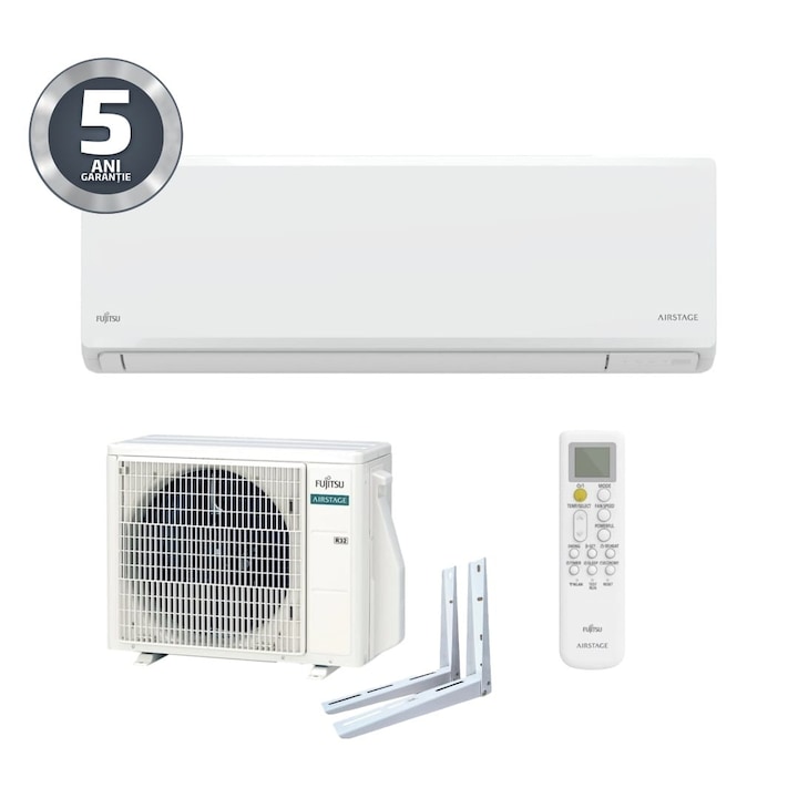 Aparat de aer conditionat Fujitsu de 12000Btu, inverter R32, A++, Garantie 5 ANI, compact, silentios, suporti CADOU