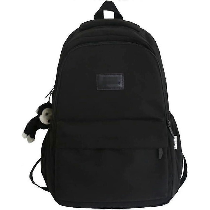 Rucsac pentru laptop Benobby pentru copii, dragut, cu capacitate mare, pentru studenti, pentru calatorii scolare, in aer liber, inapoi la scoala (negru)