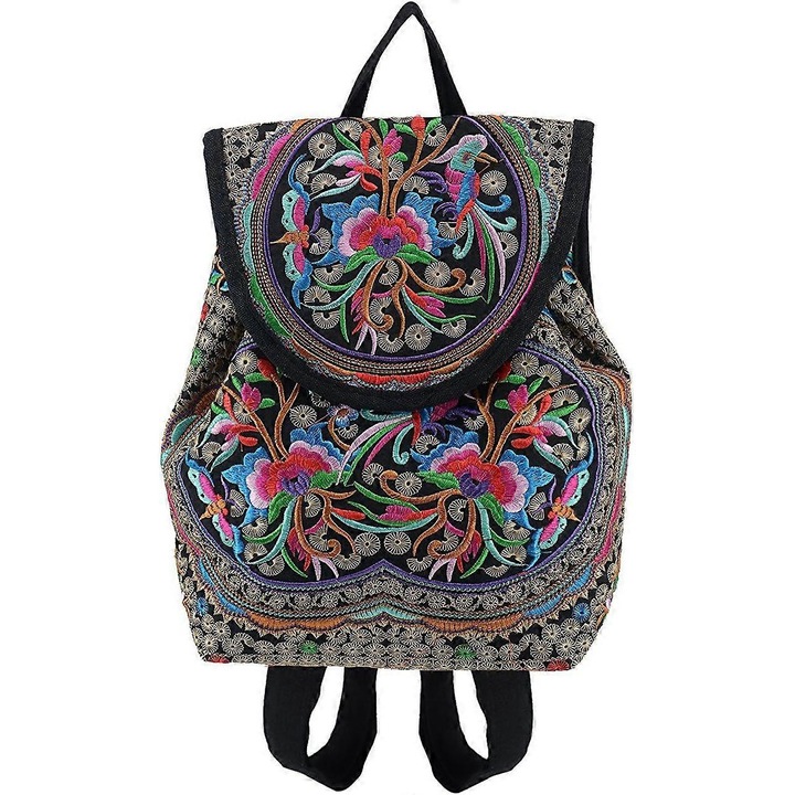 Rucsac Benobby pentru copii pentru femei, mini genti portabile brodate, rucsac vintage de calatorie pentru fete