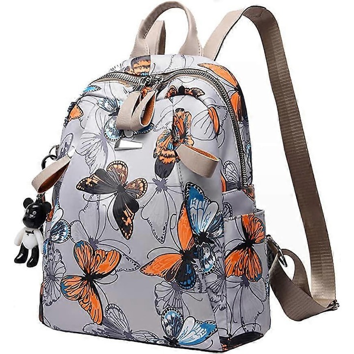 Rucsac Benobby pentru femei, cu mufa pentru casti/impermeabil, pentru calatorii de afaceri, casual, scolar, pentru femei si barbati, rucsac de zi cu buzunar antifurt (fluture)