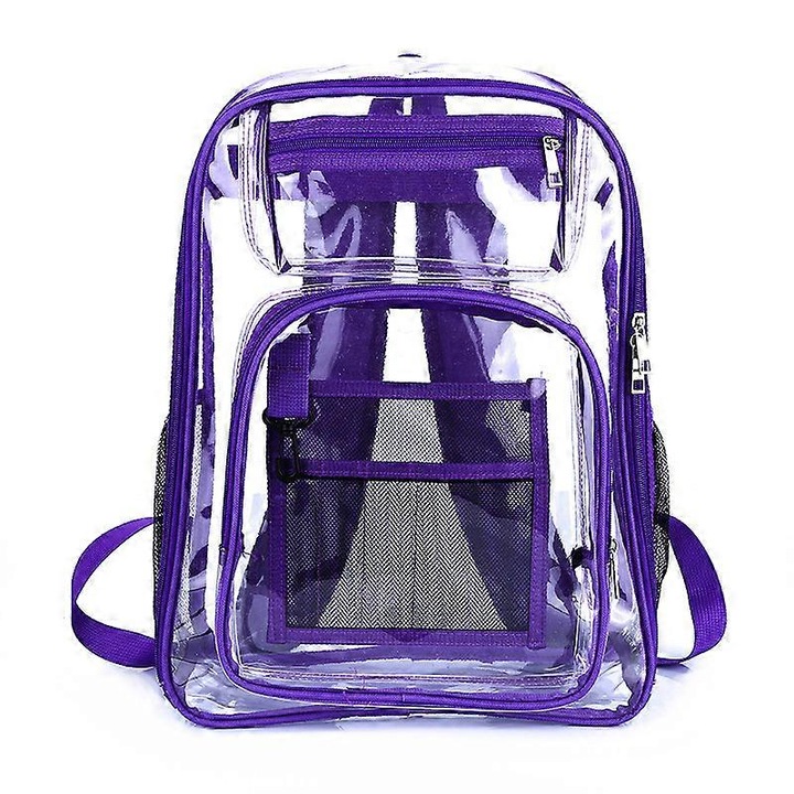 Rucsac transparent impermeabil Benobby pentru copii, pentru serviciu, facultate, culoare violet