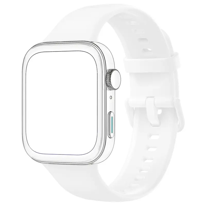 Huawei Watch Fit 3/Fit 4/Fit 4 Pro okosórával kompatibilis szilikon szíj, fehér