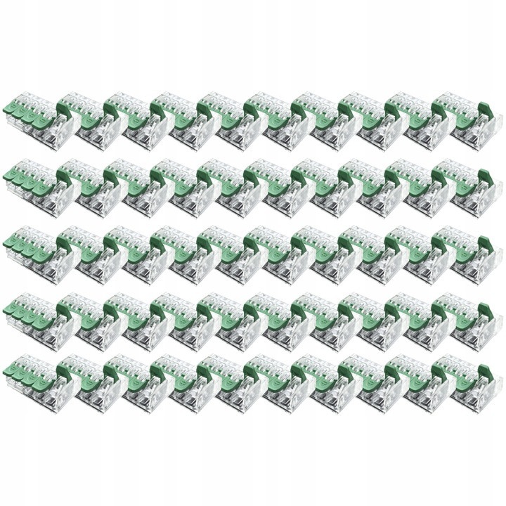 Set 50 cleme Conector de instalare cu maneta pentru toate tipurile de cabluri 5x 0, 2- 4mm2 Verde EDO415 EDO Technic