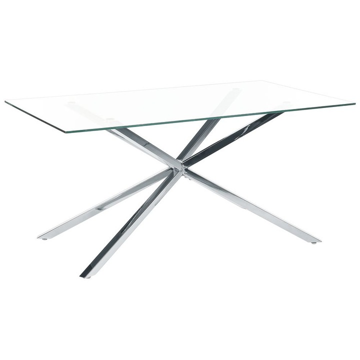 Masa de dining Cora Argintiu 160 cm 90 cm Sticla securizata