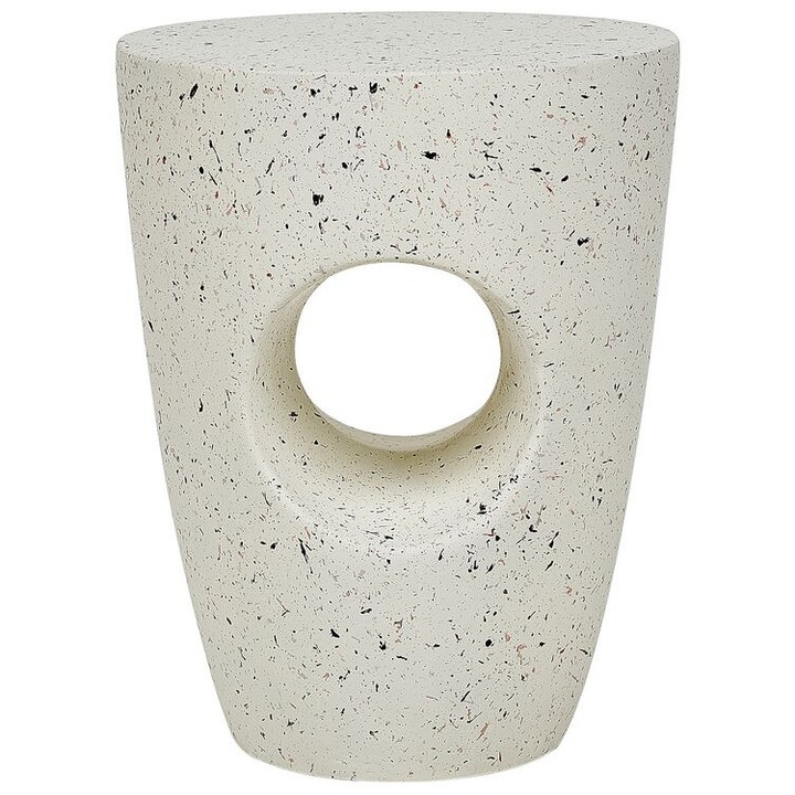 Masuta laterala cu efect terrazzo alb-murdar Edolo