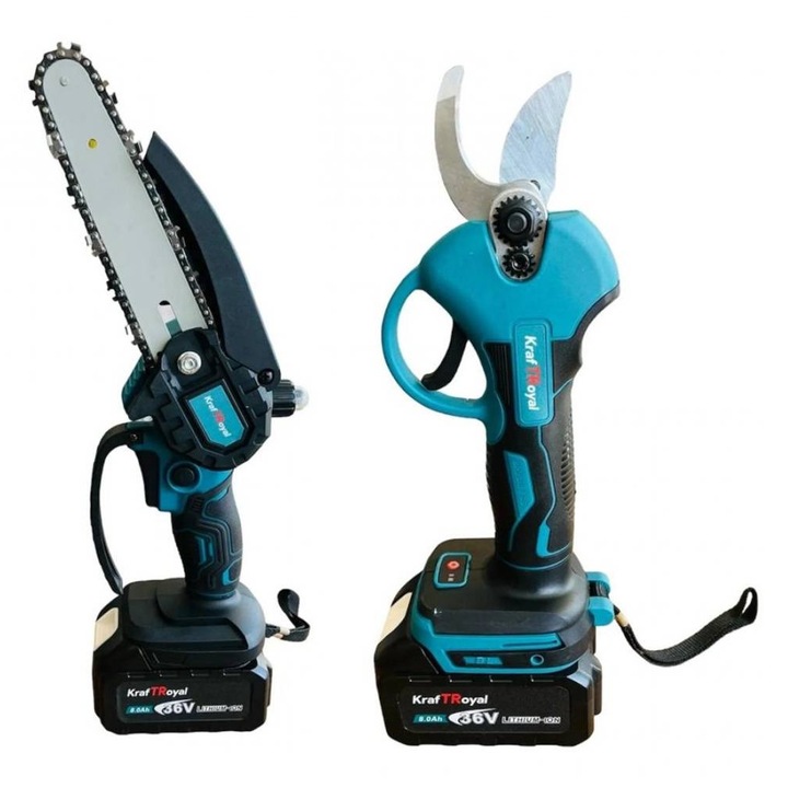 Ножица, Верижен трион, Kraft Royal, Акумулаторни, Зелени, 36VDC, 8Ah, К-т
