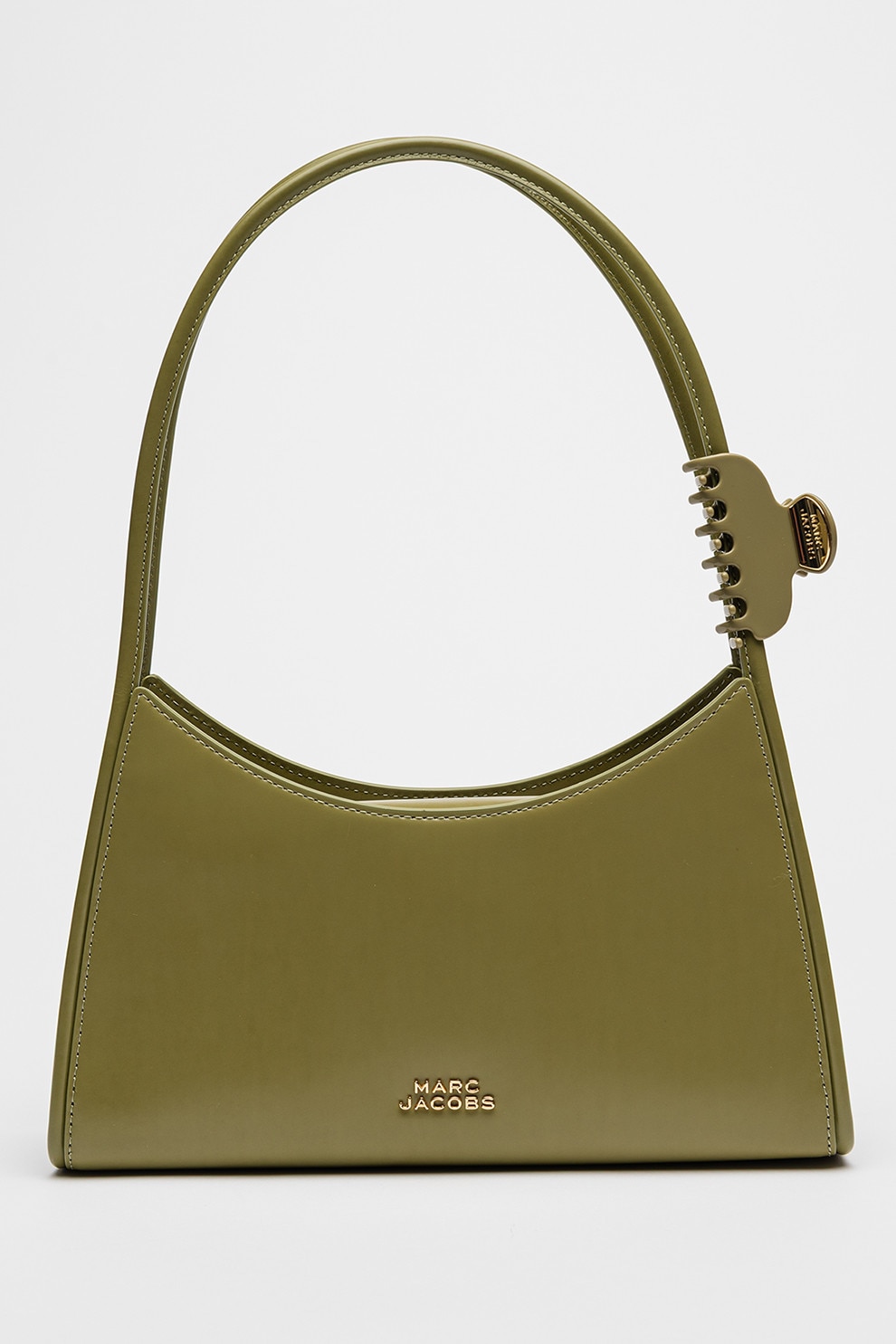 Marc Jacobs, Geanta de piele lacuita cu bareta de umar Glam, Verde