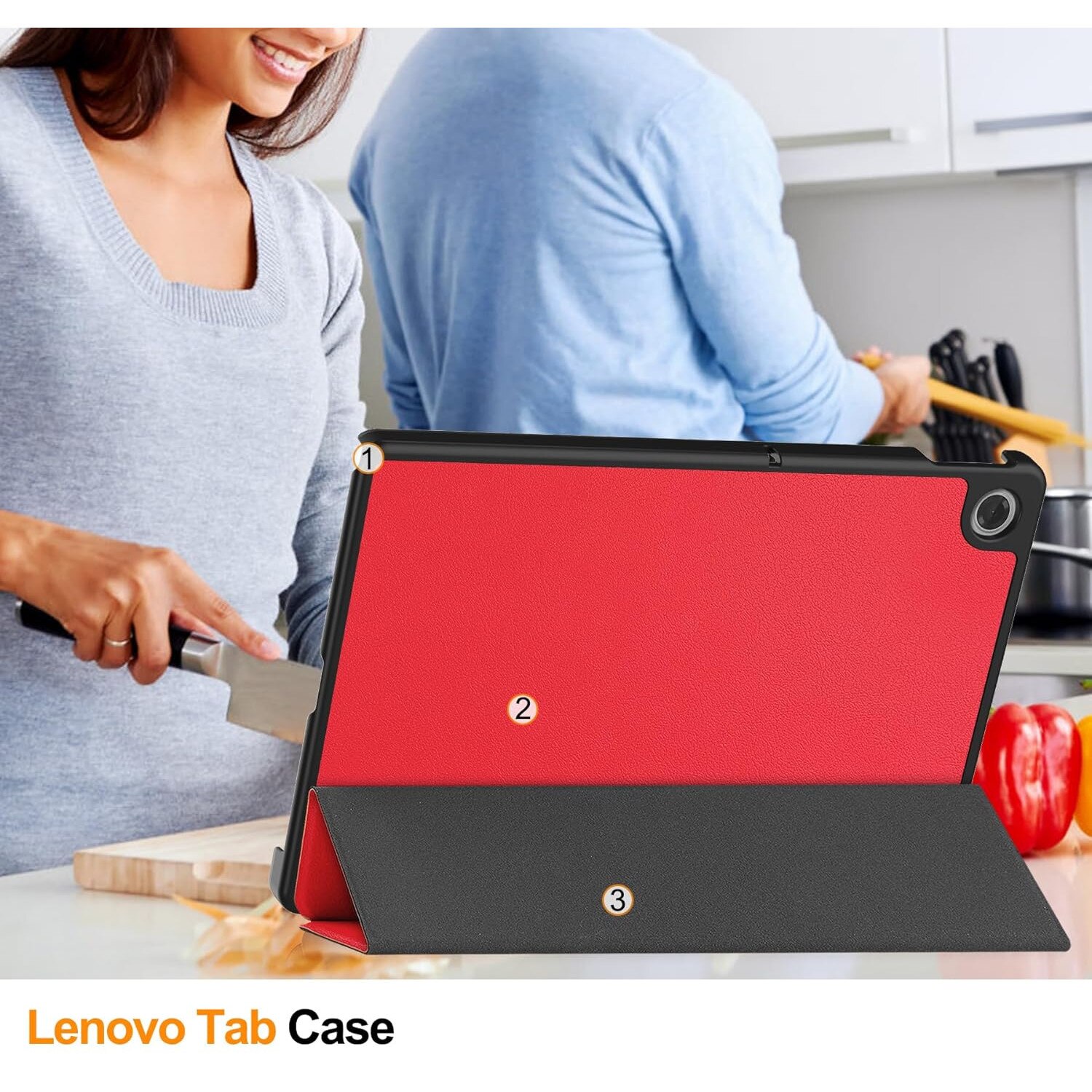 Husa tableta, Omelivon, Pentru Lenovo Tab 10.1" 2025, Rosu