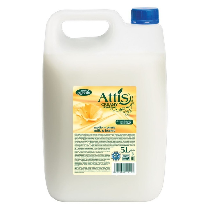 Течен тоалетен сапун ATTIS Milk & Honey 5.0 L