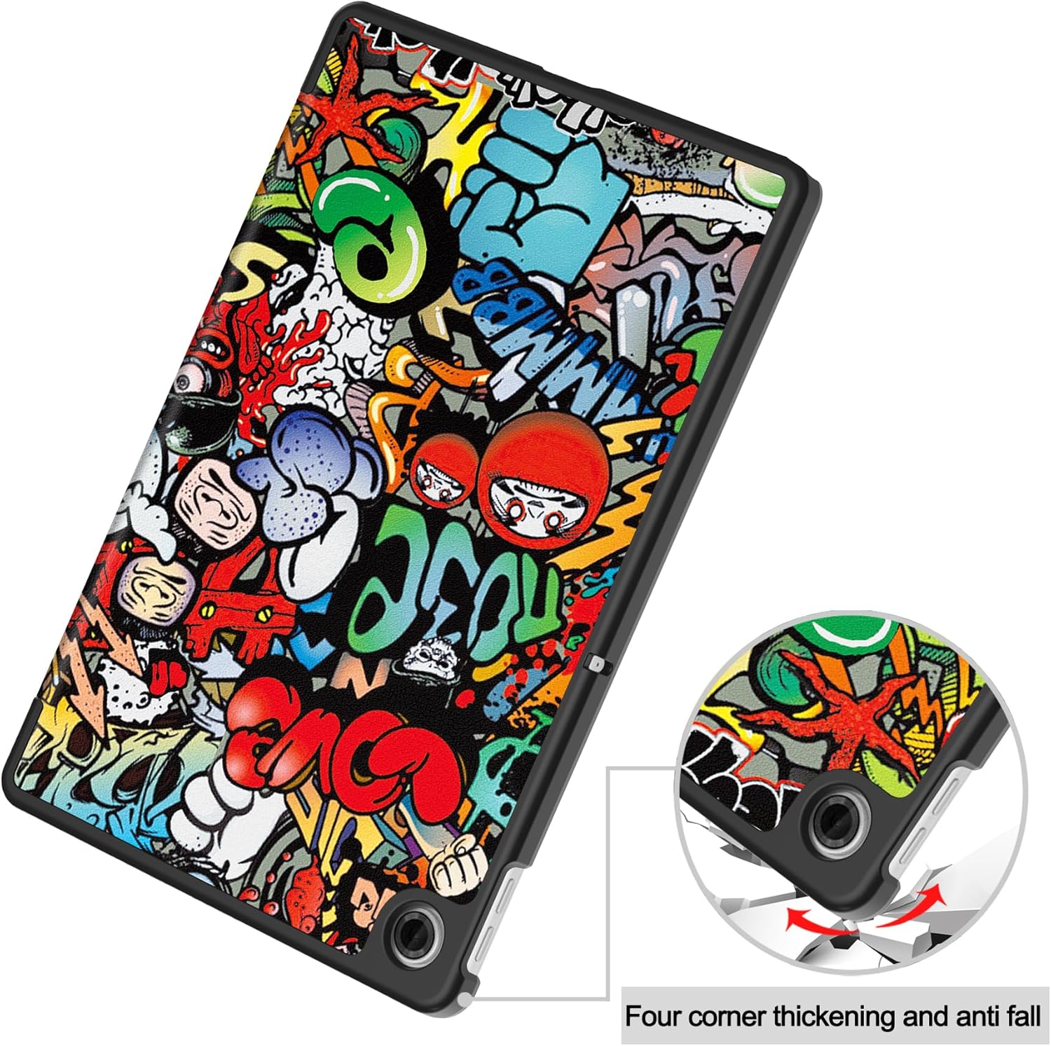 Husa tableta pentru, Lenovo Tab 10.1" 2025（TB-311FU/TB311-XU), auto functie sleep/wake tip stand, Graffiti
