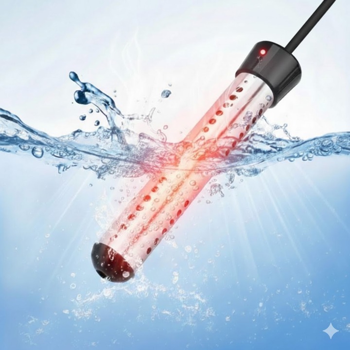 Incalzitor de apa cu imersie, Charmorah, Incalzire Rapida 2500W, Otel Inoxidabil, 120V, Argintiu/Negru