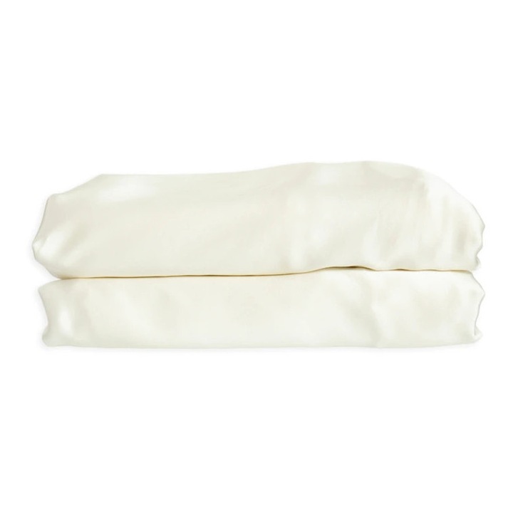 Cearceaf cu elastic Poohy, matase, alb, 160x200x35 cm